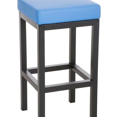 Barhocker Taylor B80 blau 43x43x80 blau Kunstleder Metall mattschwarz