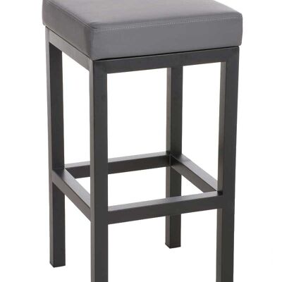 Sgabello da bar Taylor B80 Grigio 43x43x80 Similpelle grigia Metallo nero opaco