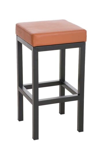 Tabouret de bar Taylor B80 marron clair 43x43x80 cuir artificiel marron clair Métal noir mat 1