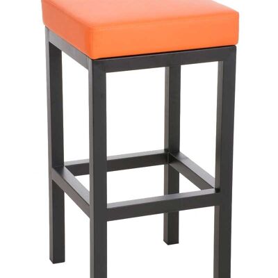 Taburete de bar Taylor B80 naranja 43x43x80 polipiel naranja Metal negro mate