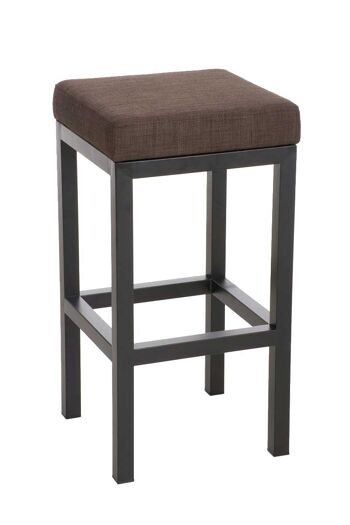 Tabouret de bar Taylor B80 tissu marron 43x43x80 marron Matière Métal noir mat 1