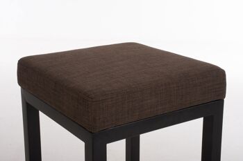 Tabouret de bar Taylor B80 tissu marron 43x43x80 marron Matière Métal noir mat 2