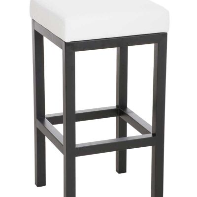 Taburete de bar Taylor B80 tejido blanco 43x43x80 blanco Material Metal negro mate