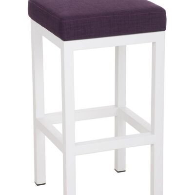 Sgabello da bar Taylor W80 tessuto viola 43x43x80 viola Materiale Metallo bianco opaco