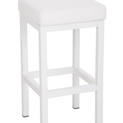 Taburete de bar Taylor W80 tejido blanco 43x43x80 blanco Material Metal blanco mate