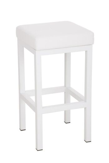 Tabouret de bar Taylor W80 tissu blanc 43x43x80 blanc Matière Métal blanc mat 1