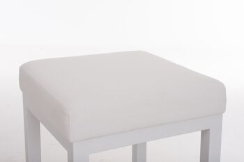 Tabouret de bar Taylor W80 tissu blanc 43x43x80 blanc Matière Métal blanc mat 2