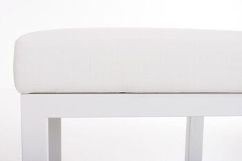 Tabouret de bar Taylor W80 tissu blanc 43x43x80 blanc Matière Métal blanc mat 3