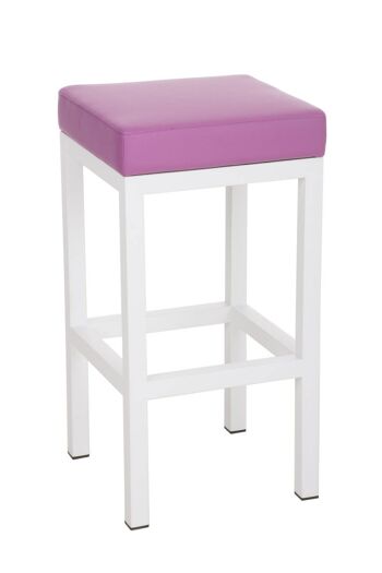 Tabouret de bar Taylor W80 violet 43x43x80 métal simili cuir violet 1