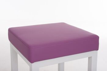 Tabouret de bar Taylor W80 violet 43x43x80 métal simili cuir violet 2