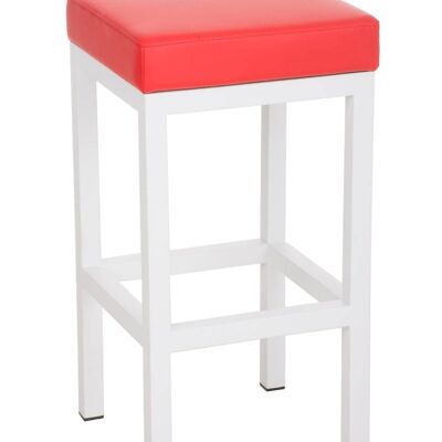 Taburete de bar Taylor W80 rojo 43x43x80 cuero artificial rojo metal