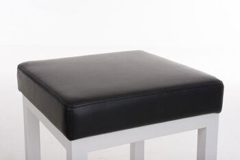 Tabouret de bar Taylor W80 noir 43x43x80 cuir artificiel noir métal 2