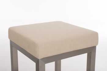 Tabouret de bar Taylor E85 tissu crème 43x43x85 crème Matière acier inoxydable 1