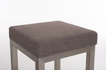 Tabouret de bar Taylor E85 tissu Gris 43x43x85 Gris Matière acier inoxydable 2