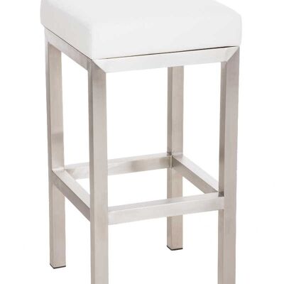 Taburete de bar Taylor E85 tejido blanco 43x43x85 blanco Material acero inoxidable