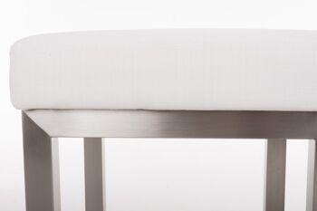 Tabouret de bar Taylor E85 tissu blanc 43x43x85 blanc Matière acier inoxydable 3