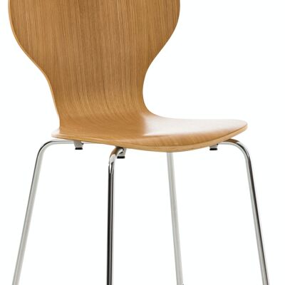 Visitors chair Diego Oak 45x43x86 Oak Wood Chromed metal