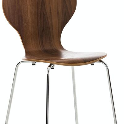 Visitor chair Diego walnut 45x43x86 walnut Wood Chromed metal