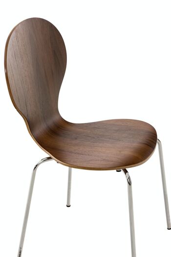 Chaise visiteur Diego noyer 45x43x86 noyer Bois Métal chromé 7