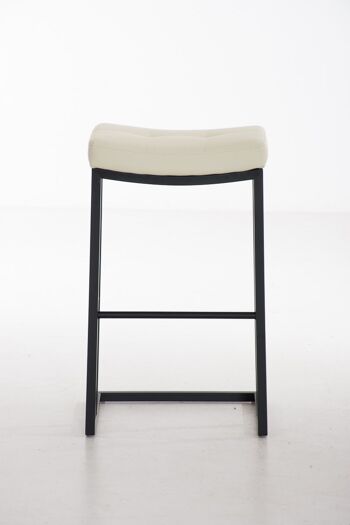 Tabouret de bar Nepal B78 crème 42x48x78 similicuir crème Métal noir mat 2