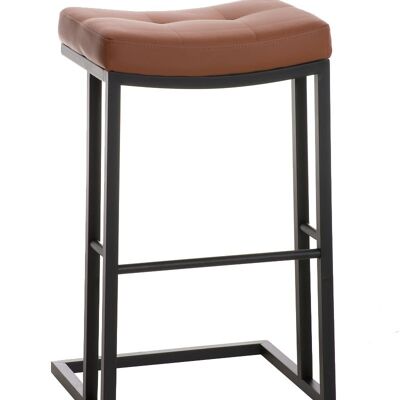 Taburete de bar Nepal B78 marrón claro 42x48x78 polipiel marrón claro Metal negro mate