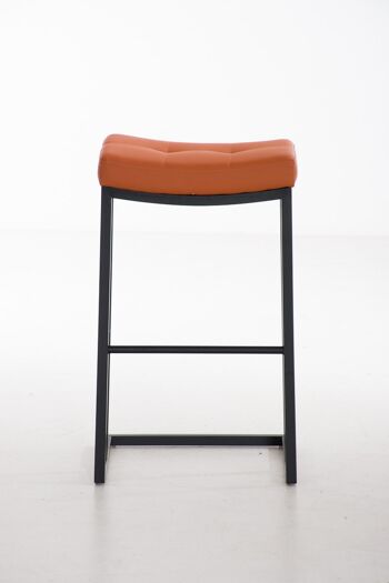 Tabouret de bar Nepal B78 orange 42x48x78 simili cuir orange Métal noir mat 2