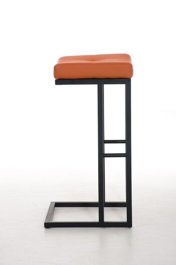 Tabouret de bar Nepal B78 orange 42x48x78 simili cuir orange Métal noir mat 3