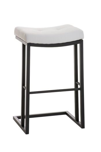 Tabouret de bar Nepal B78 tissu blanc 42x48x78 blanc Matière Métal noir mat 1