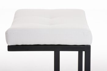 Tabouret de bar Nepal B78 tissu blanc 42x48x78 blanc Matière Métal noir mat 4