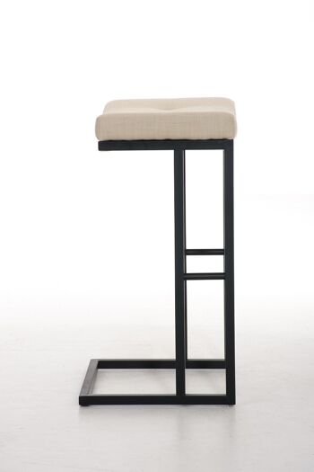 Tabouret de bar Nepal B78 tissu crème 42x48x78 crème Matière Métal noir mat 3