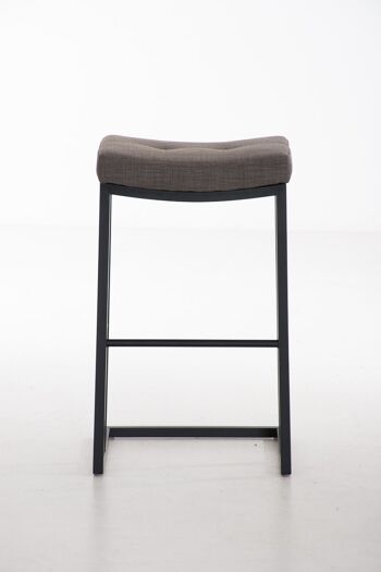 Tabouret de bar Nepal B78 tissu Gris 42x48x78 Gris Matière Métal noir mat 2