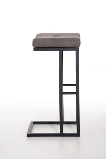 Tabouret de bar Nepal B78 tissu Gris 42x48x78 Gris Matière Métal noir mat 3