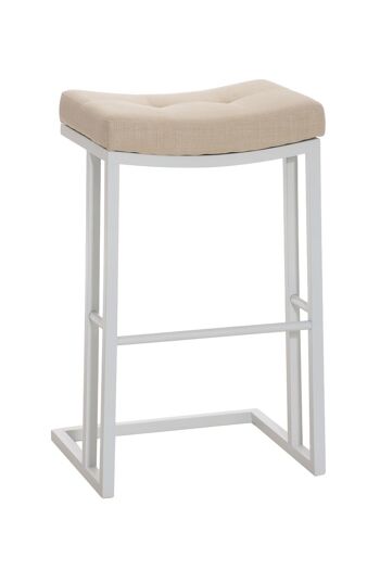 Tabouret de bar Nepal W78 tissu crème 42x48x78 crème Matière métal 1