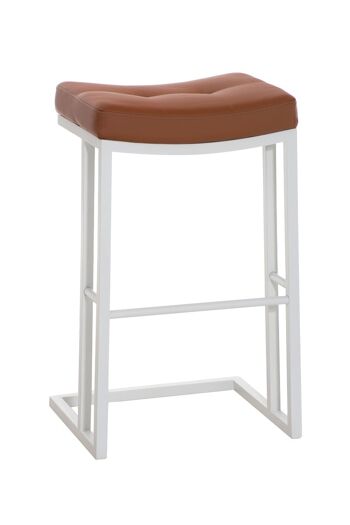 Tabouret de bar Nepal W78 marron clair 42x48x78 cuir artificiel marron clair métal 1