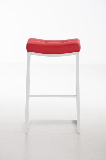 Tabouret de bar Nepal W78 rouge 42x48x78 similicuir rouge métal 2