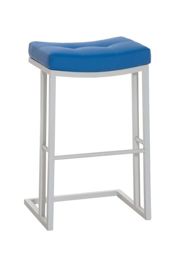 Tabouret de bar Nepal W78 bleu 42x48x78 similicuir bleu métal 1