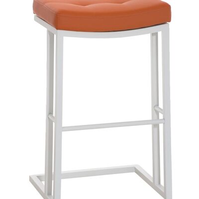 Taburete de bar Nepal W78 naranja 42x48x78 cuero artificial naranja metal