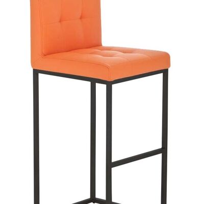 Bar stool Edinburgh B77 orange 45x41x103.5 orange leatherette Metal matte black
