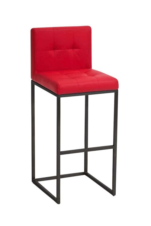 Barkruk Edinburgh B77 rood 45x41x103,5 rood kunstleer Metaal mat zwart