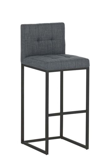 Tabouret de bar Edinburgh B77 FABRIC gris foncé 45x41x103,5 gris foncé Matière Métal noir mat 1