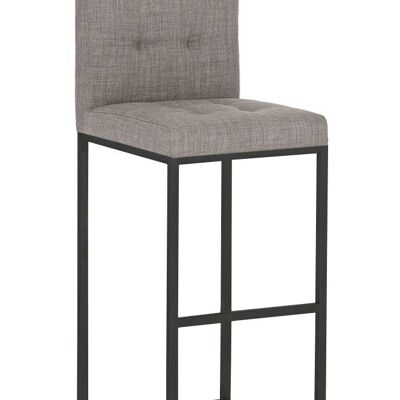 Barhocker Edinburgh B77 FABRIC Grau 45x41x103,5 Graues Material Metall mattschwarz