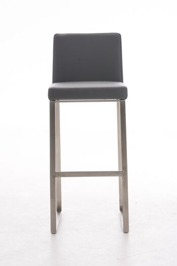 Tabouret de bar Belfast E78 Gris 48x41x102 Cuir artificiel gris acier inoxydable 2