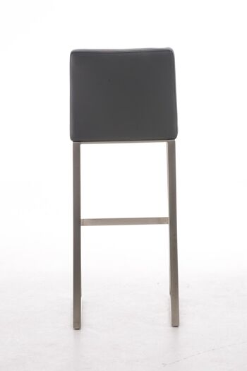 Tabouret de bar Belfast E78 Gris 48x41x102 Cuir artificiel gris acier inoxydable 4