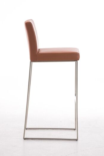 Tabouret de bar Belfast E78 marron clair 48x41x102 cuir artificiel marron clair acier inoxydable 3