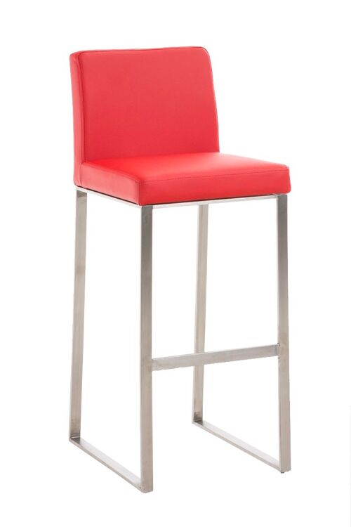 Barkruk Belfast E78 rood 48x41x102 rood kunstleer roestvrij staal