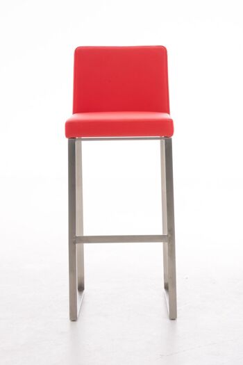 Tabouret de bar Belfast E78 rouge 48x41x102 cuir artificiel rouge acier inoxydable 2