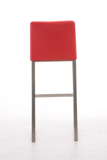 Tabouret de bar Belfast E78 rouge 48x41x102 cuir artificiel rouge acier inoxydable 4