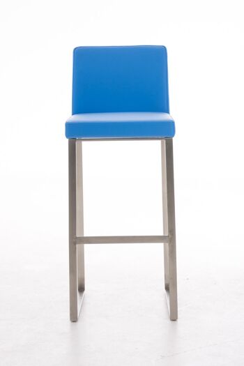 Tabouret de bar Belfast E78 bleu 48x41x102 cuir artificiel bleu acier inoxydable 2