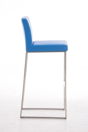 Tabouret de bar Belfast E78 bleu 48x41x102 cuir artificiel bleu acier inoxydable 3