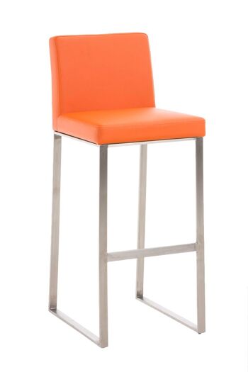 Tabouret de bar Belfast E78 orange 48x41x102 cuir artificiel orange acier inoxydable 1